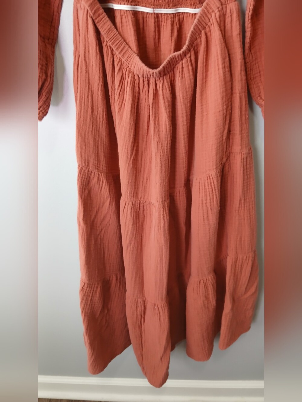 Midi Tiered Milkmaid Dress Womens Small Festival Cottagecore Boho Pockets - Picture 6 of 6